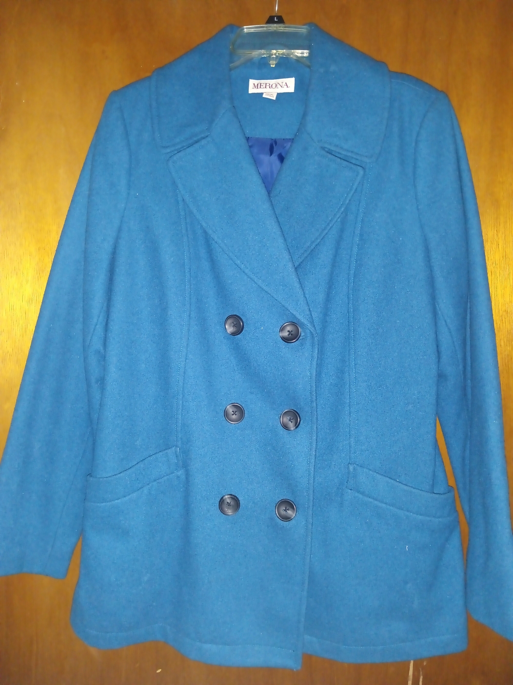 Merona Women's Blue Double-Breasted Peacoat